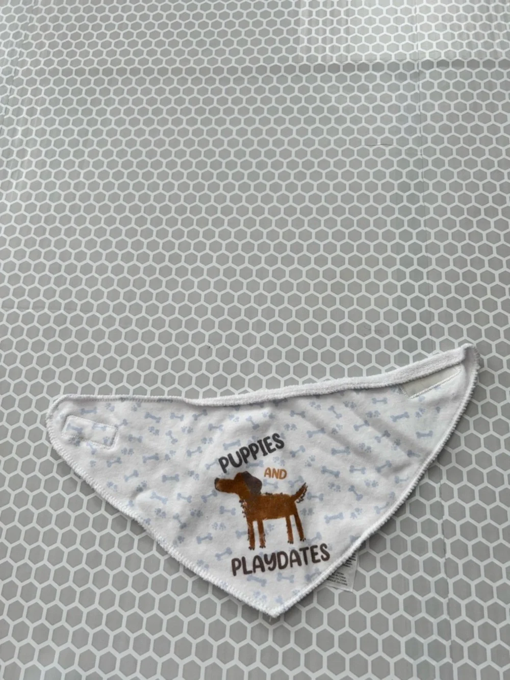 Bundle of Seven Baby Bandana Bibs in Blue & Neutral Tones